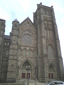 Cathedral of the Holy Cross in the South End. Institutions serving poorer immigrants thrived in the neighborhood and contributed to the departure of wealthier Protestant families.